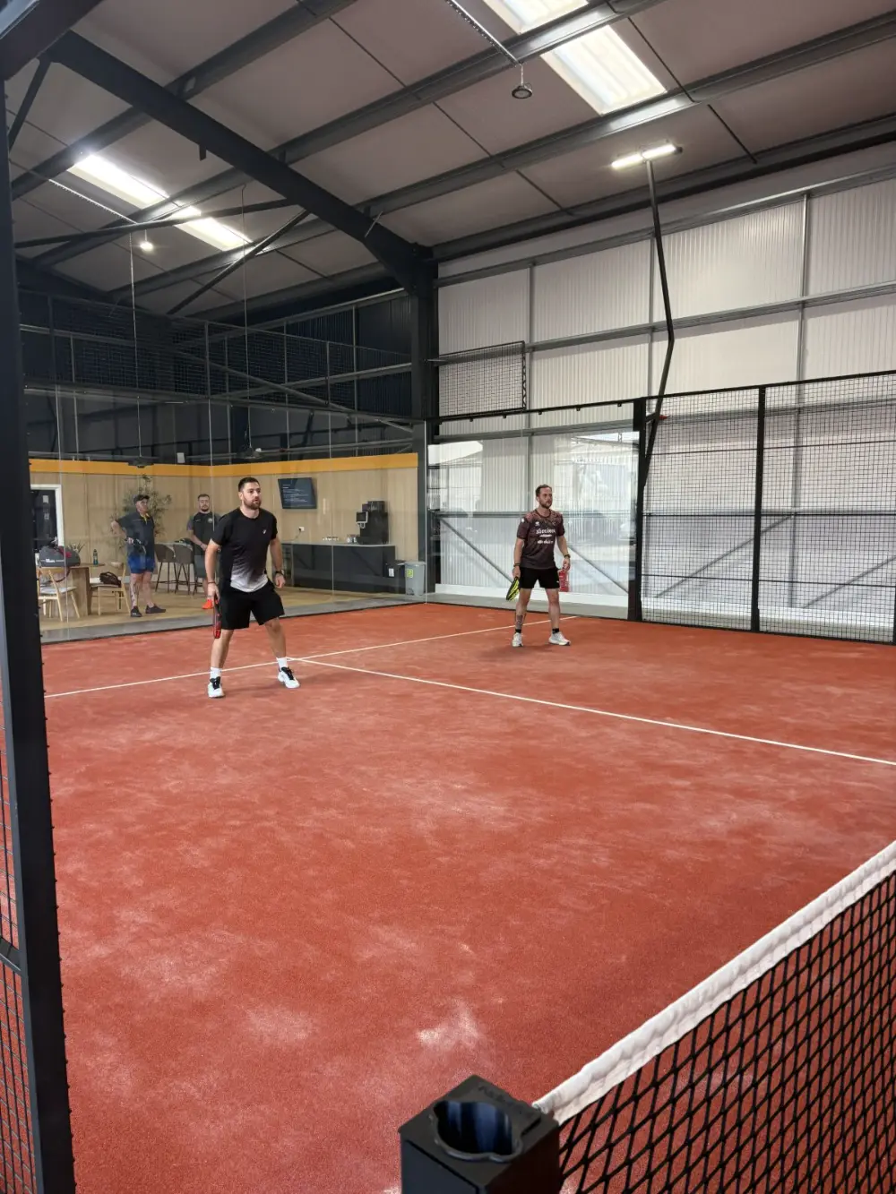 Courtside clubhouse seating for corporate events at gotpadelclub Lincoln