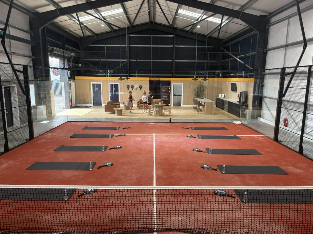 Padel and Pilates wellness session on court at gotpadelclub Lincoln